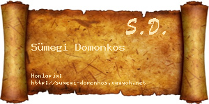 Sümegi Domonkos névjegykártya
